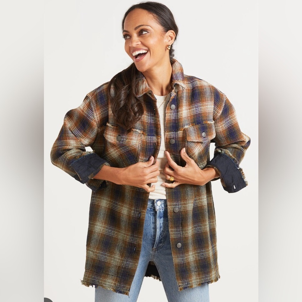 Free People Anneli Plaid Shirt Jacket
Navy Tobacco Combo, M